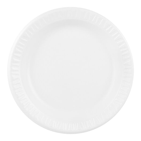 Plastifar 9" White Foam Plates — 500/Case