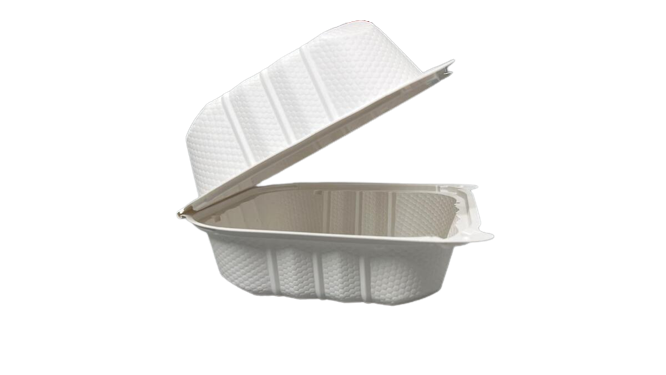 6" x 6" White Mineral-Filled Takeout Clamshells — 300/Case
