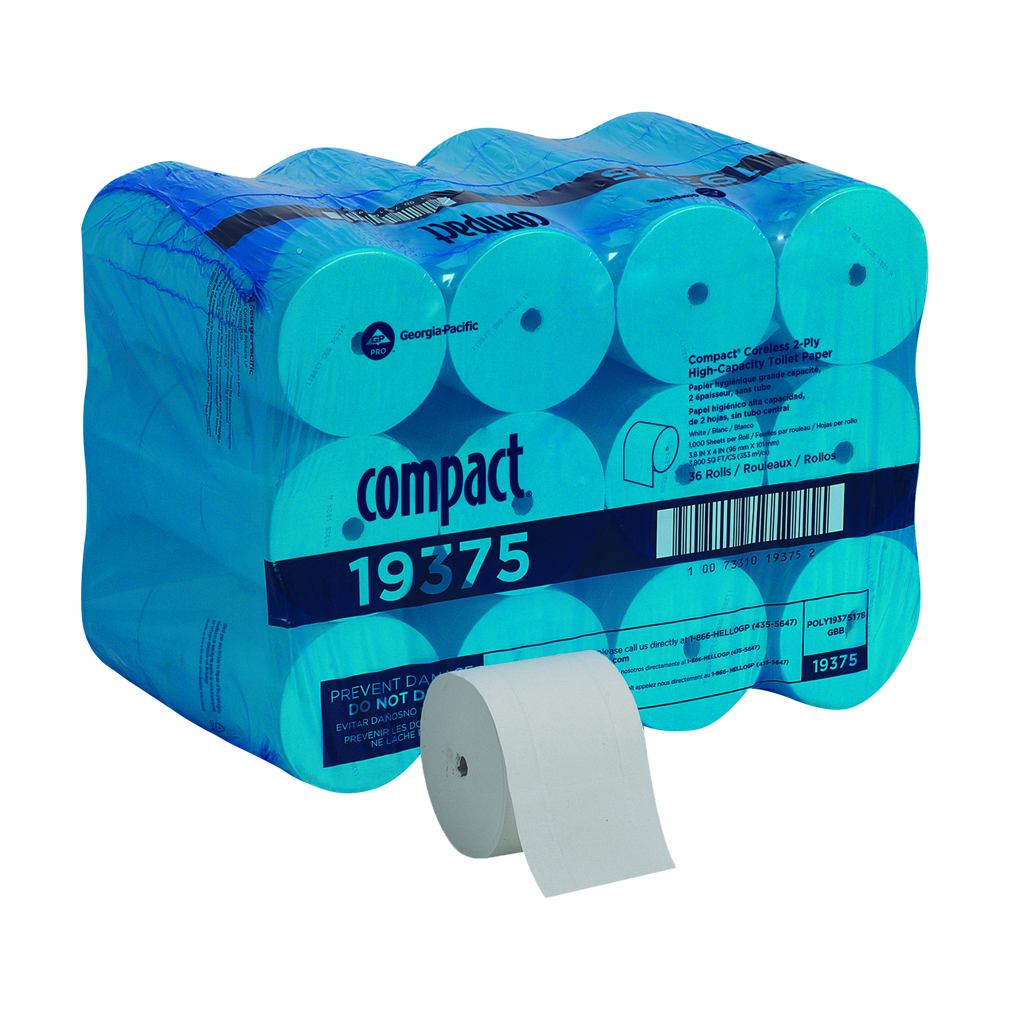 GP Pro Compact Coreless Toilet Tissue Rolls — 36 Rolls/Case