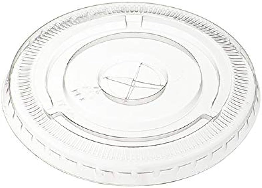 9–12 oz Clear Flat Cold Cup Lids with Straw Slot — 1,000/Case