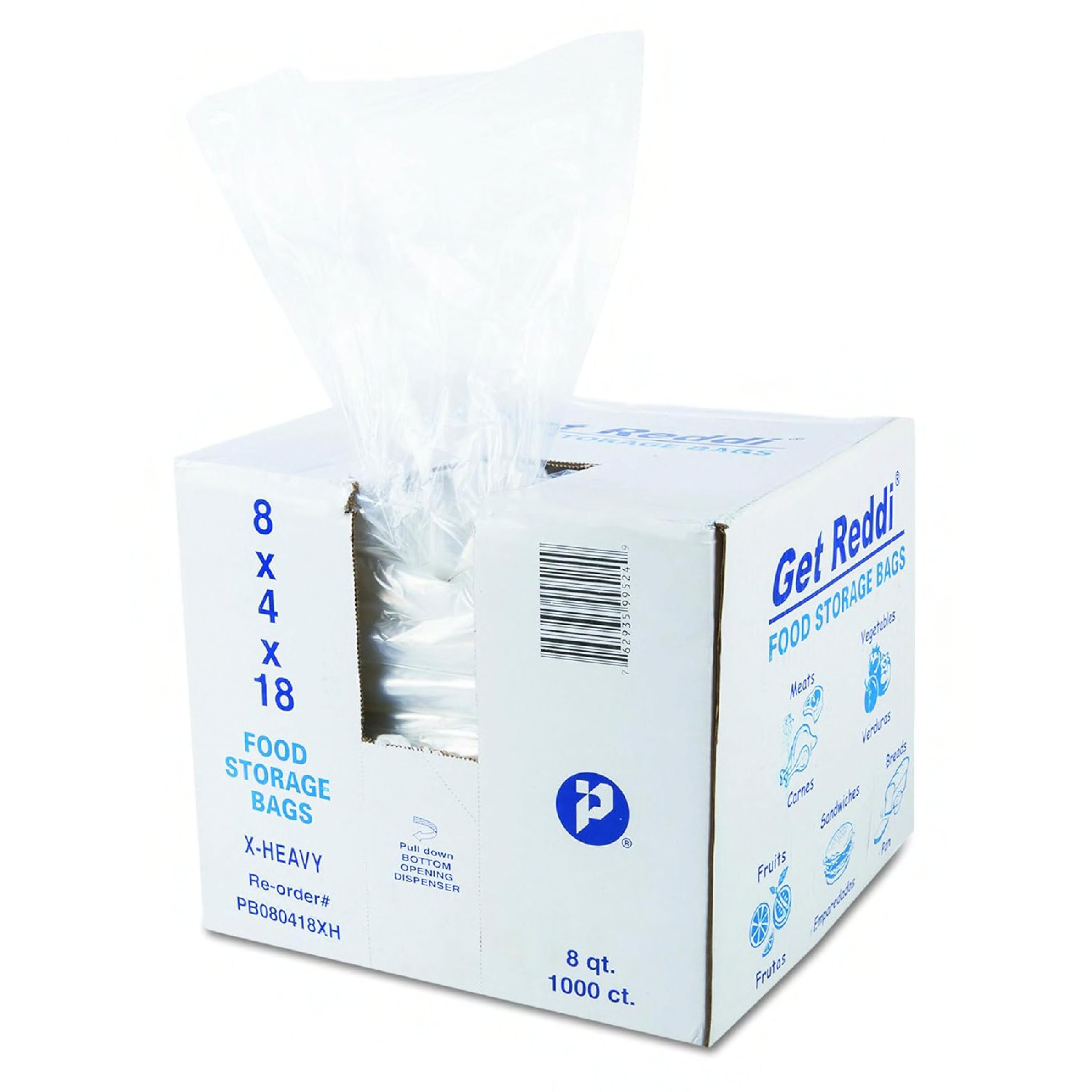 Get Reddi 8" x 4" x 18" Clear Plastic Food Bags — 1,000/Case