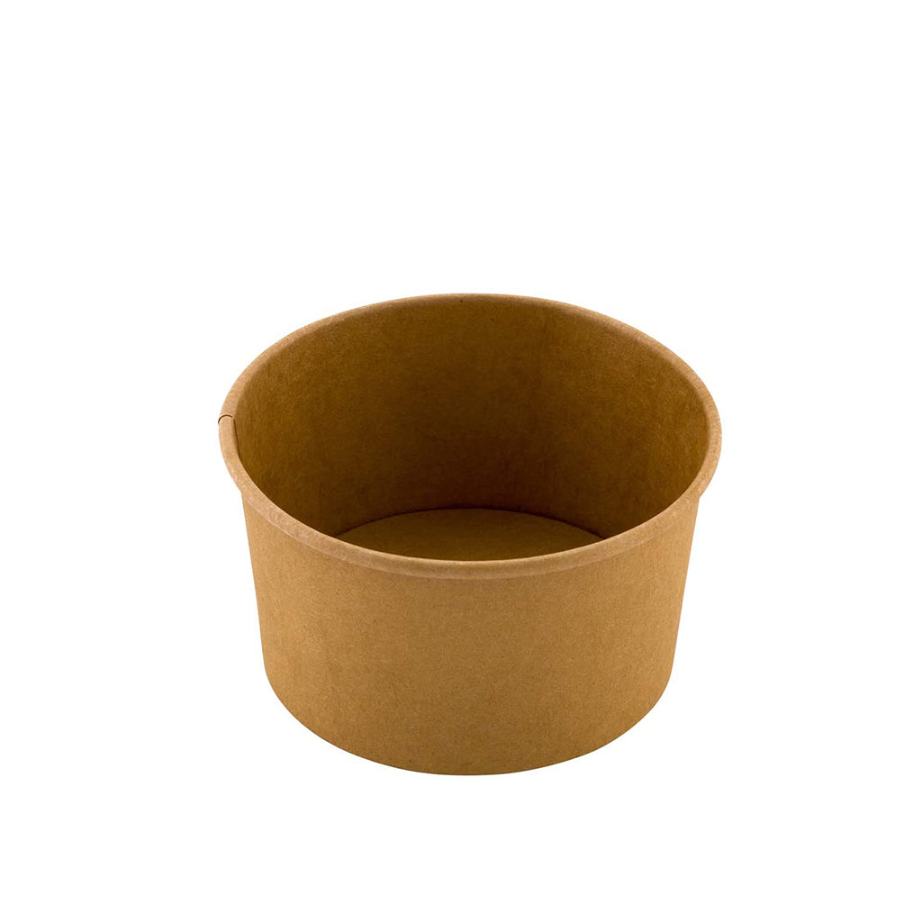 8 oz Brown Kraft Paper Soup Cups (96 mm Rim, Base Only) — 500/Case