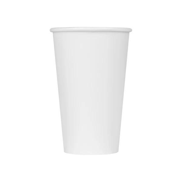 16 oz White Single-Wall Paper Hot Cups — 1,000/Case