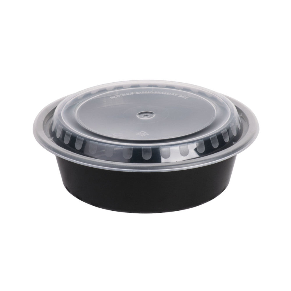 Black takeout bowl with lid
