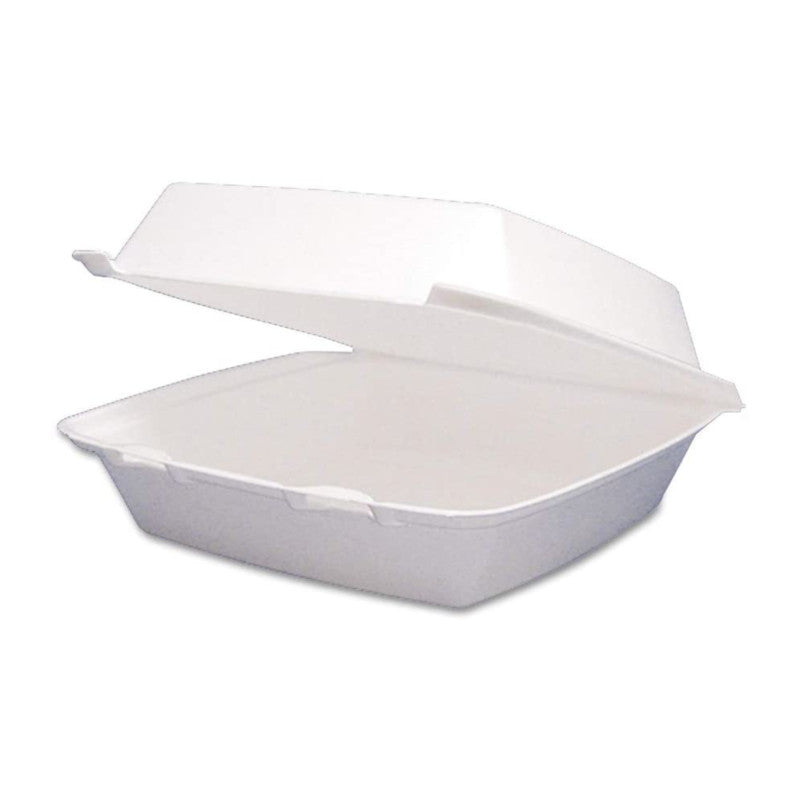 8" x 8" White Foam Takeout Containers — 200/Case