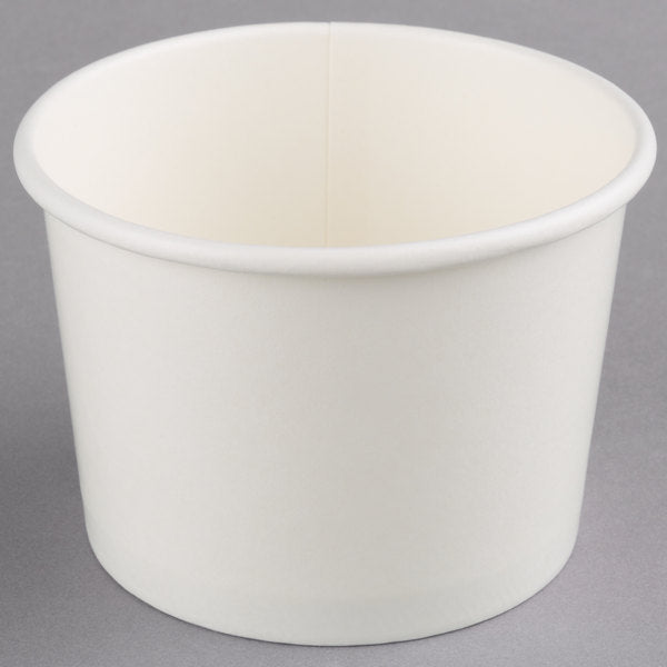 12 oz White Paper Food Cups (112 mm Rim) — 1,000/Case