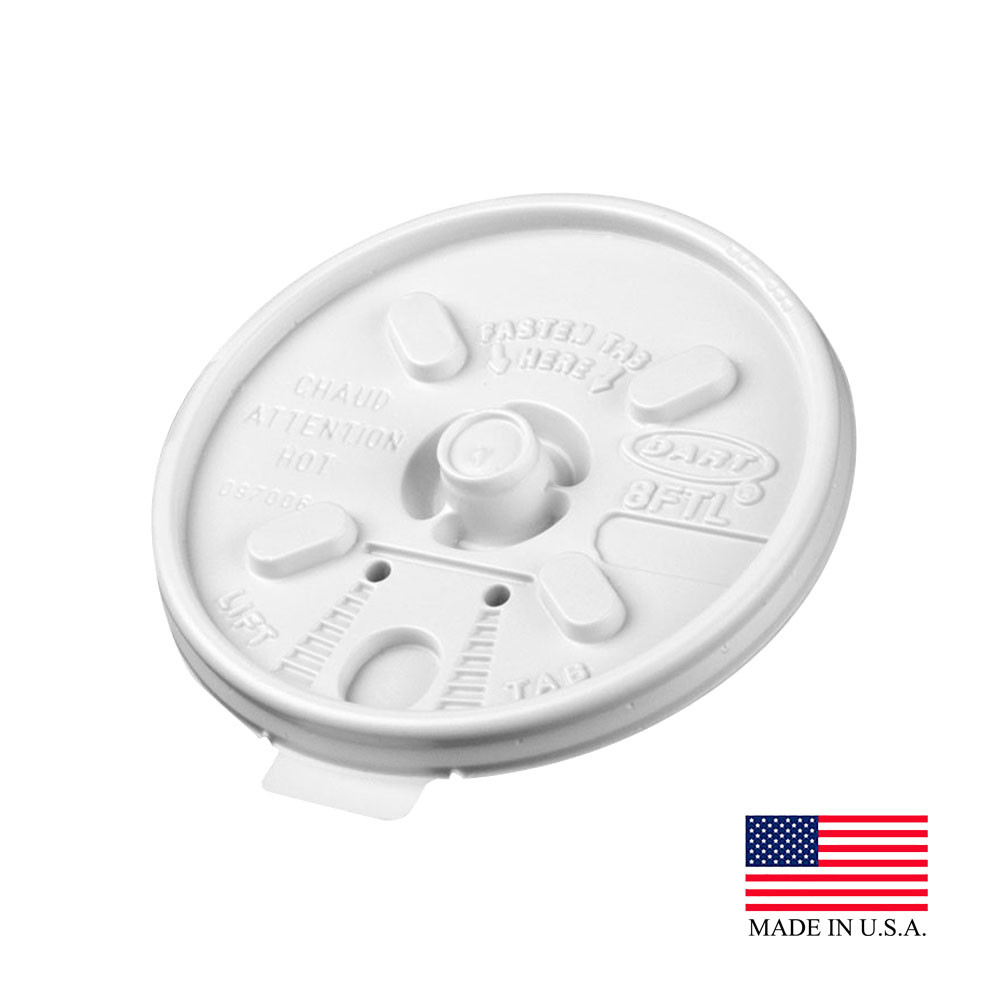 Dart 8FTL Foam Cup Lids for 8 oz Cups — 1,000/Case